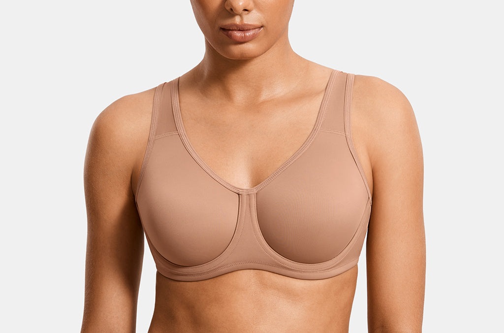 Women's High Impact Sports Bra Gravel Beige