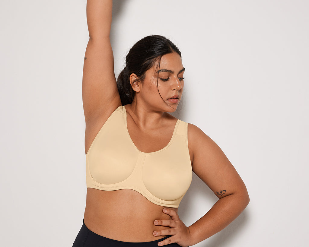 Women's High Impact Sports Bra Tan Milkshake