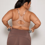 Women's Racerback Underwire Sport Bra Dark flower ash