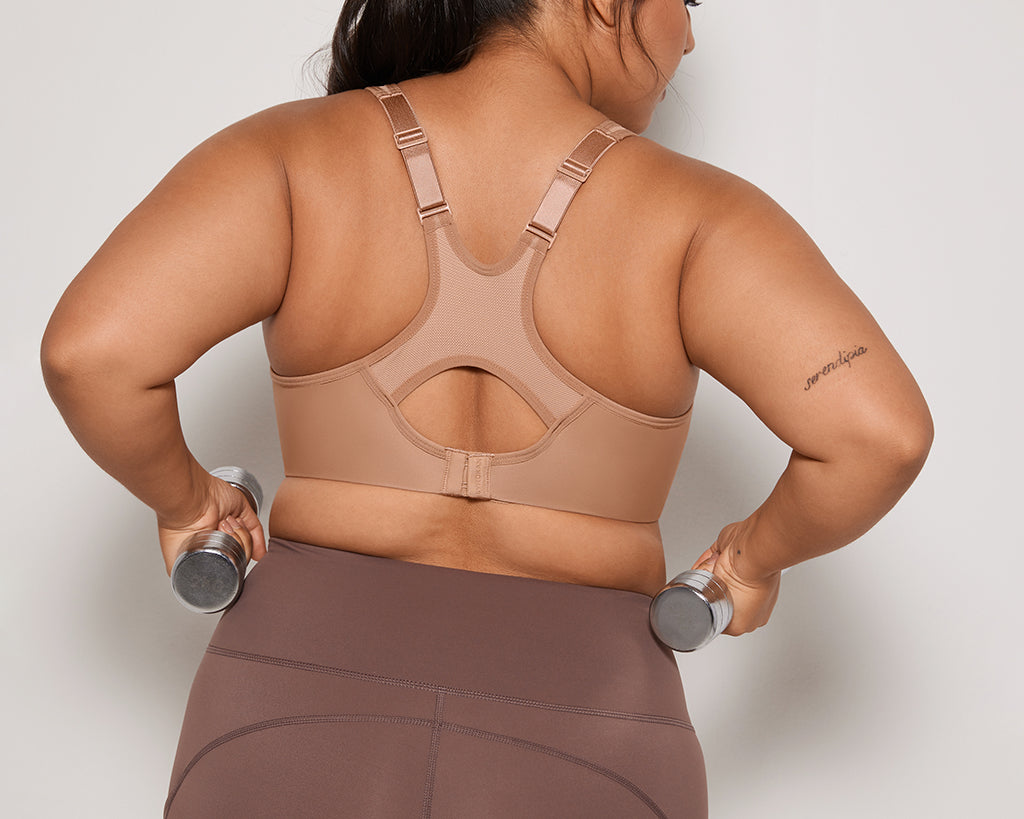 Women's Racerback Underwire Sport Bra Dark flower ash