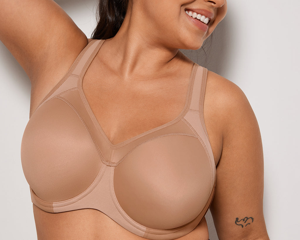 Women's Racerback Underwire Sport Bra Dark flower ash