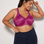 Women's Racerback Underwire Sport Bra Dark flower ash