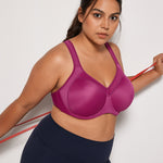 Women's Racerback Underwire Sport Bra Dark flower ash