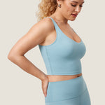 Women's V Neck Nursing Crop Tank Top Pure Blue