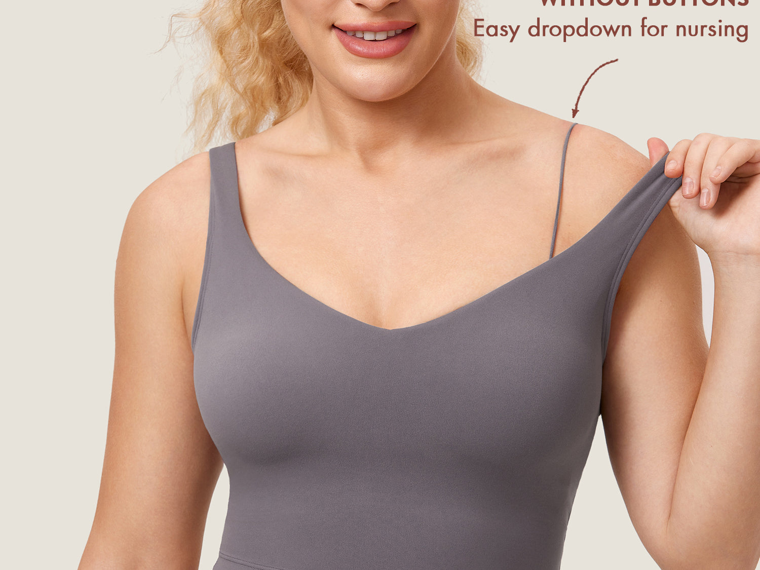 Women's V Neck Nursing Crop Tank Top Tornado