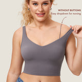 Women's V Neck Nursing Crop Tank Top Tornado