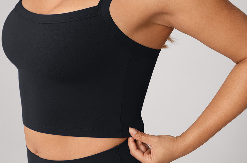 Women's Hugcurve Adjustable Longline Workout Bra Black