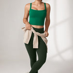 Women's Hugcurve Adjustable Longline Workout Bra Spar green