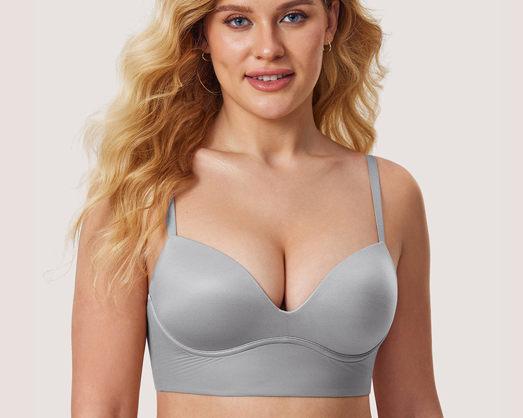 Women's T-shirt Push Up Bra Quantum Grey