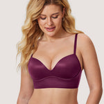 Women's T-shirt Push Up Bra Grape Wine