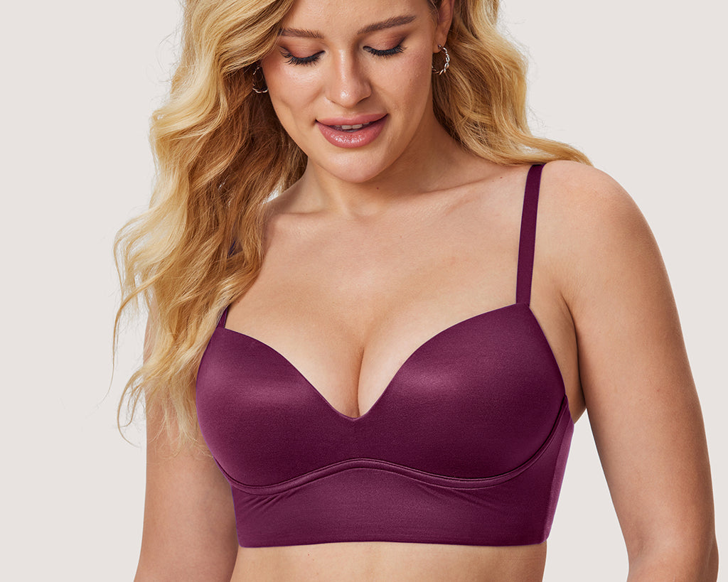 Women's T-shirt Push Up Bra Grape Wine
