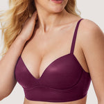 Women's T-shirt Push Up Bra Grape Wine