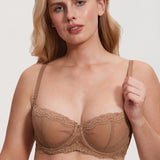 Women's Sexy Mesh Lace Balconette Bra Black