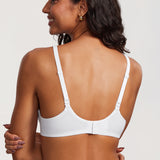 DOBREVA Women's Lightly Padded Balconette Bra Tshirt Underwire Demi White