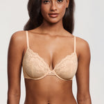 Women's Romantic Lace Plunge Bra Black