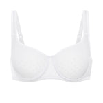 Women's Sexy Mesh Underwire Balconette Bra Cream Coffee