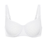 Women's Sexy Mesh Underwire Balconette Bra Cream Coffee