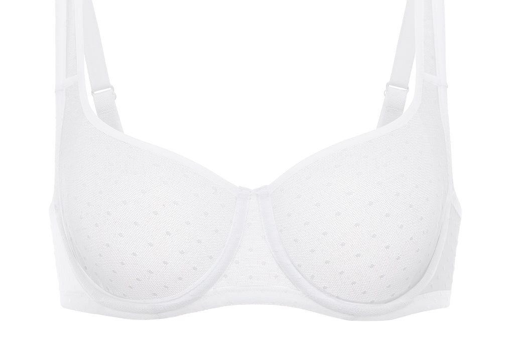 Women's Sexy Mesh Underwire Balconette Bra Cream Coffee