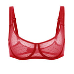 Women's Sexy Mesh Underwire Balconette Bra Cream Coffee