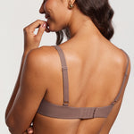 Women's Underwire Balconette Bra - Unlined Brown Purple
