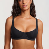 Women's Underwire Balconette Bra - Unlined Black