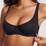 Women's Underwire Balconette Bra - Unlined Black