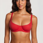 Women's Underwire Balconette Bra - Unlined Lipstick Red