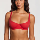 Women's Underwire Balconette Bra - Unlined Lipstick Red