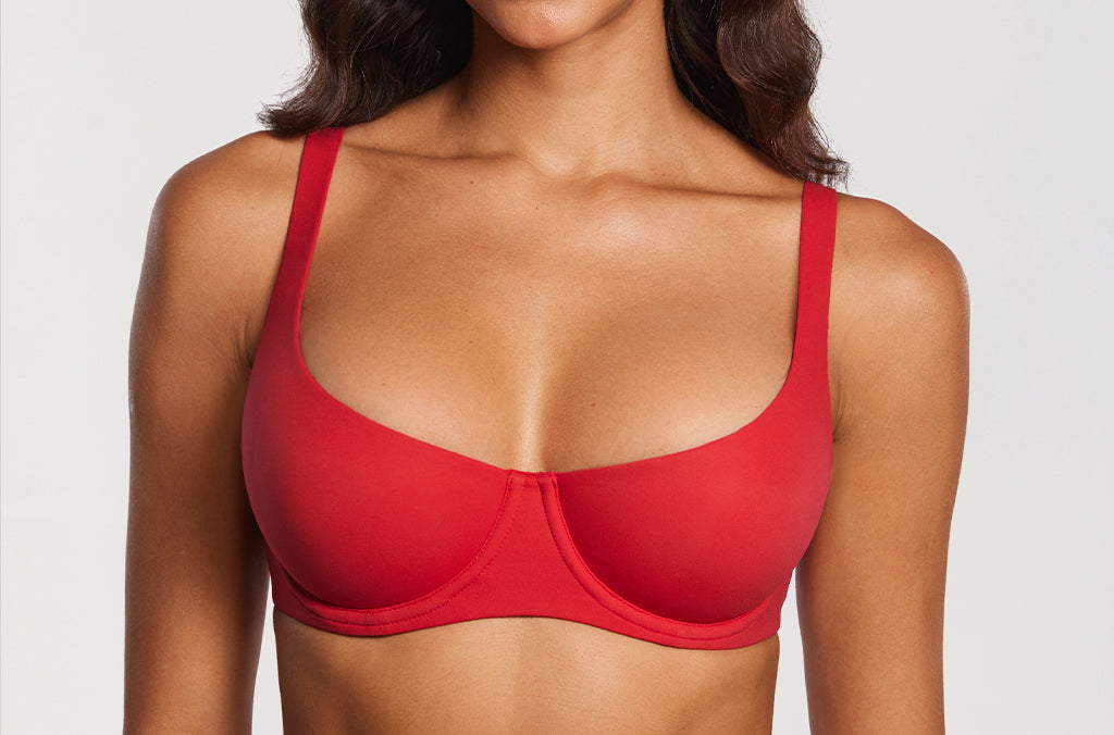 Women's Underwire Balconette Bra - Unlined Lipstick Red