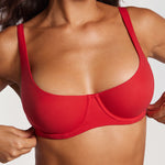 Women's Underwire Balconette Bra - Unlined Lipstick Red
