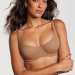Women's Underwire Balconette Bra - Unlined Gravel Beige