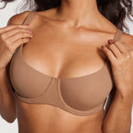 Women's Underwire Balconette Bra - Unlined Gravel Beige