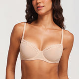 Women's Lacy Mesh Balconette Bra Black