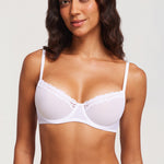Women's Lacy Mesh Balconette Bra Black