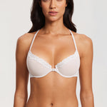 Women's Lacy Mesh Front Closure Bra Beige