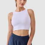 Women's Racerback Longline Sports Bra White