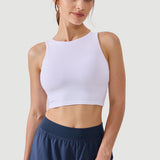Women's Racerback Longline Sports Bra White