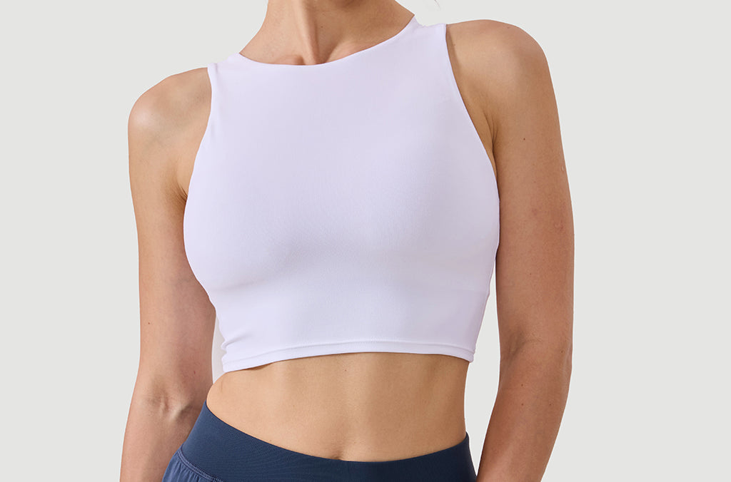 Women's Racerback Longline Sports Bra White