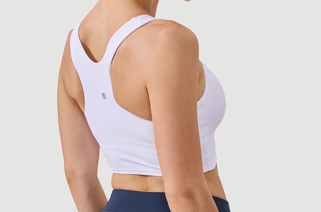 Women's Racerback Longline Sports Bra White
