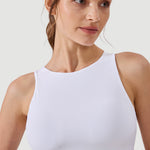 Women's Racerback Longline Sports Bra White