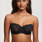Women's Romantic Lace Strapless Bra Black