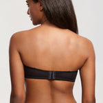 Women's Romantic Lace Strapless Bra Black