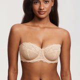 Women's Romantic Lace Strapless Bra Black