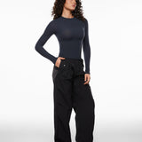 Women's Single-Layer Basic Long Sleeve Shirts Graphite Grey