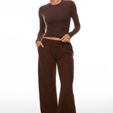 Women's Single-Layer Basic Long Sleeve Shirts Hazelnut