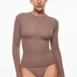 Women's Single-Layer Basic Long Sleeve Shirts Hazelnut