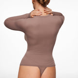 Women's Single-Layer Basic Long Sleeve Shirts Hazelnut