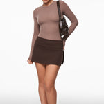 Women's Single-Layer Basic Long Sleeve Shirts Hazelnut