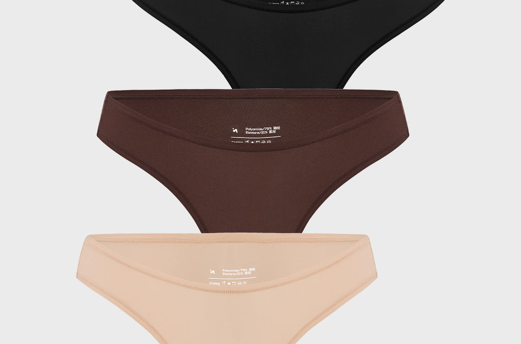 Women's V-shaped Low Rise Thongs 3 Pack Hazelnut (3pack)