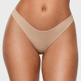 Women's V-shaped Low Rise Thongs 3 Pack Clay Brown (3pack)